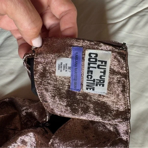 Metallic Brown/copper Long Sleeve Top - Picture 4 of 6